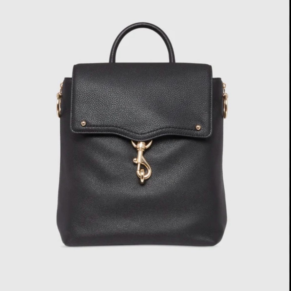 Rebecca Minkoff Jody Convertible Backpack Black Leather Gold Hardware utility
